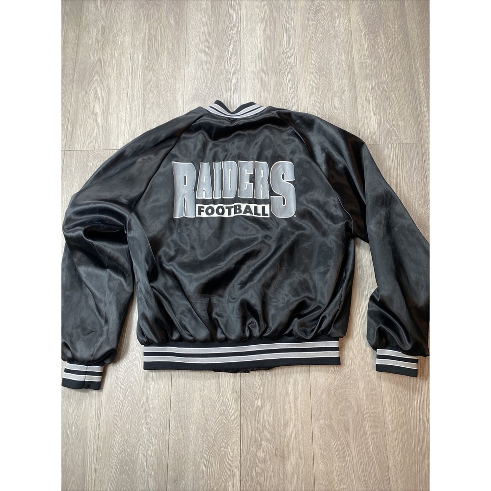 Vintage Raiders Jacket Size Large USA Made Men's Black Rare VTG
